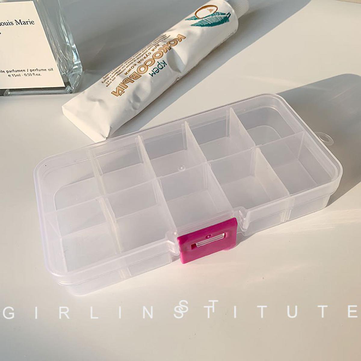 New 2026 10 Grid Transparent Plastic Storage Box Earrings Jewelry Box New
