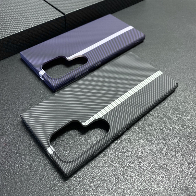 HOT Luxury Ultra Thin Carbon Fiber Pattern Plastic Armor Case For Samsung S25 S24 S23 Ultra Plus Matte Slim Hard Shockproof Cover