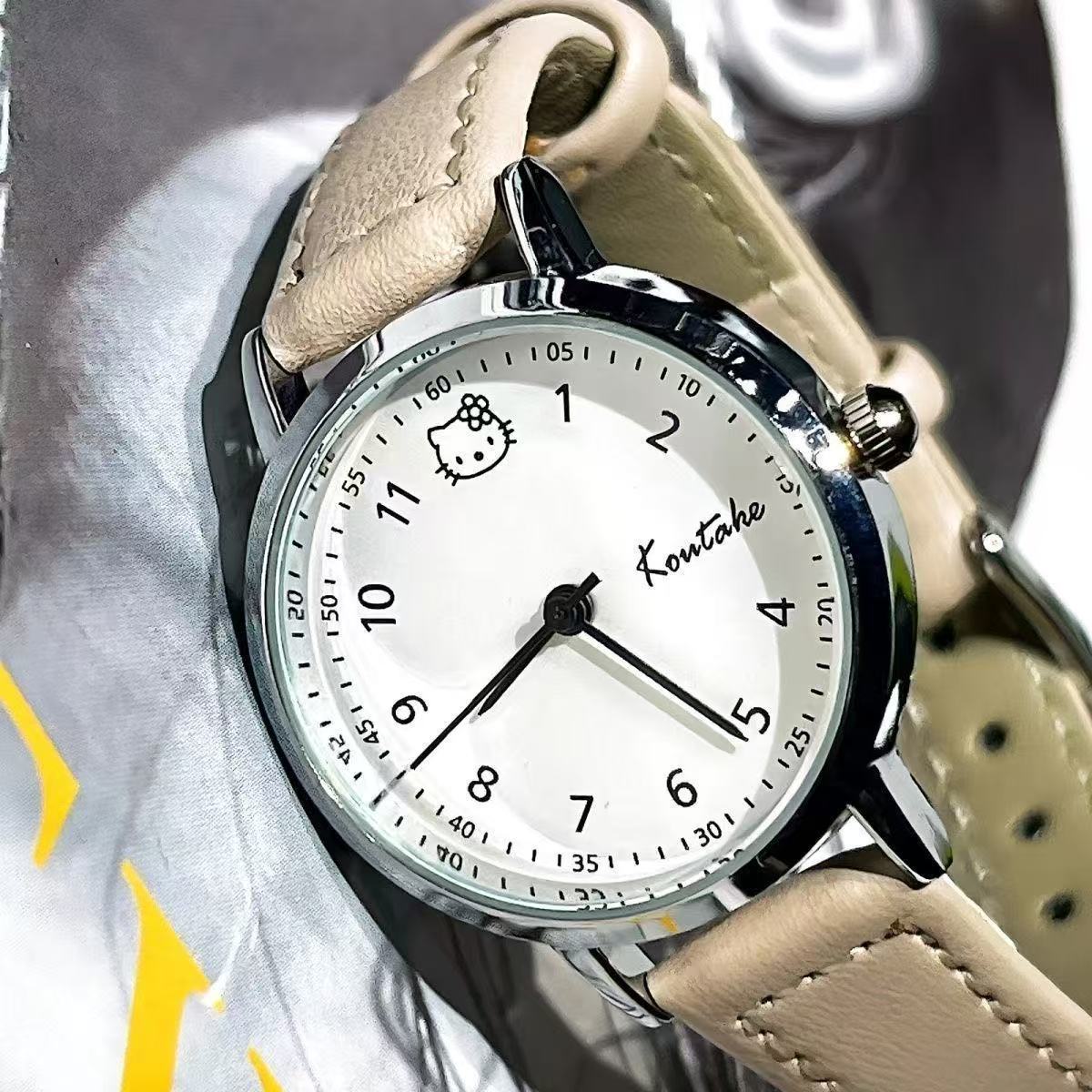 2025 Women's Watch KT Cat Watch Junior High School Simple Quartz Watch