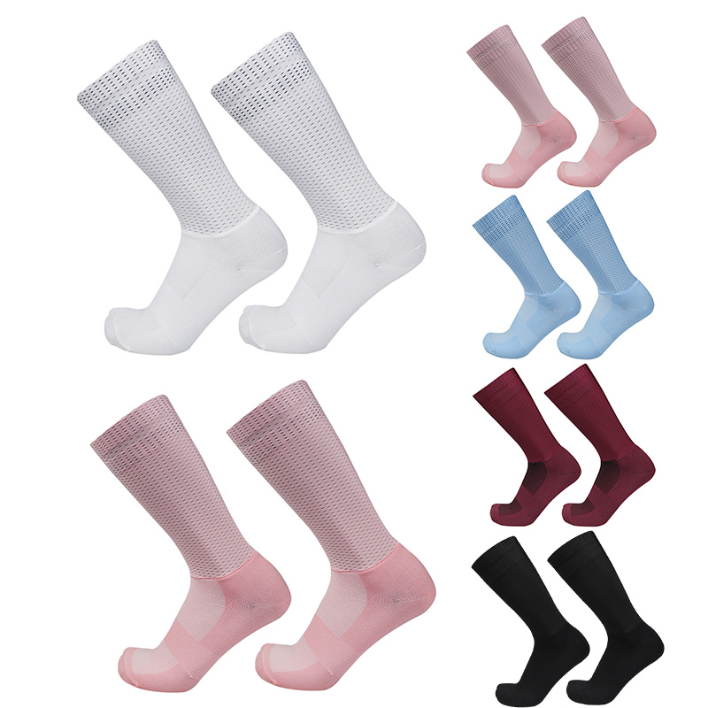NEW New Cycling Socks Summer Cool Breathable Non-slip Silicone Pro Competition Aero Sports Bike Running Socks Calcetines Ciclismo