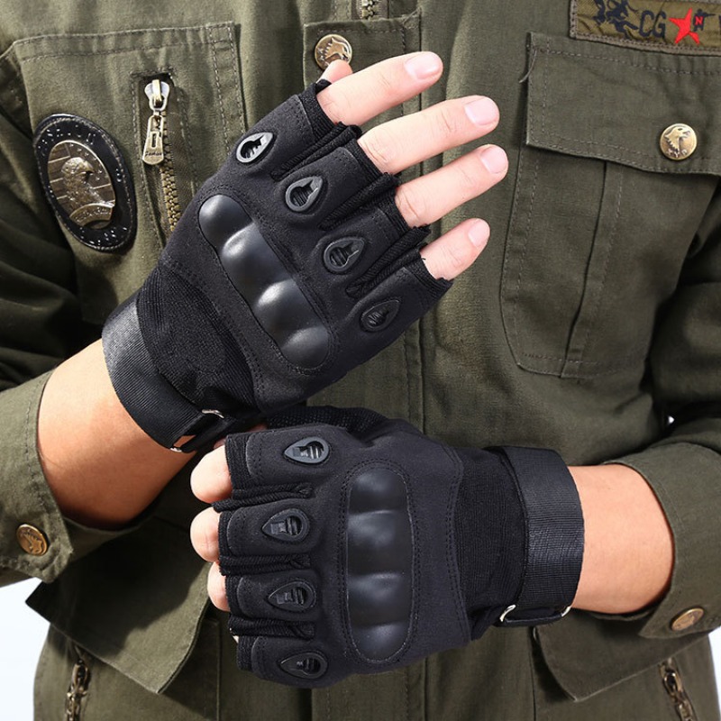 HOT 1Pair Tactical Fingerless Gloves for Men - Ideal for Outdoor Sports, , Hunting, Airsoft, and Cycling