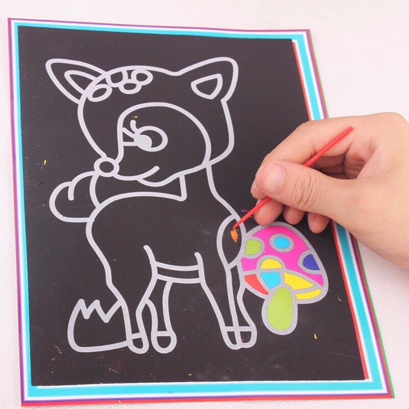 10/20/40Pcs Magic Scratch Art Doodle Pad Sand Painting Cards Early Educational Learning Creative Drawing Toys for Children Kids