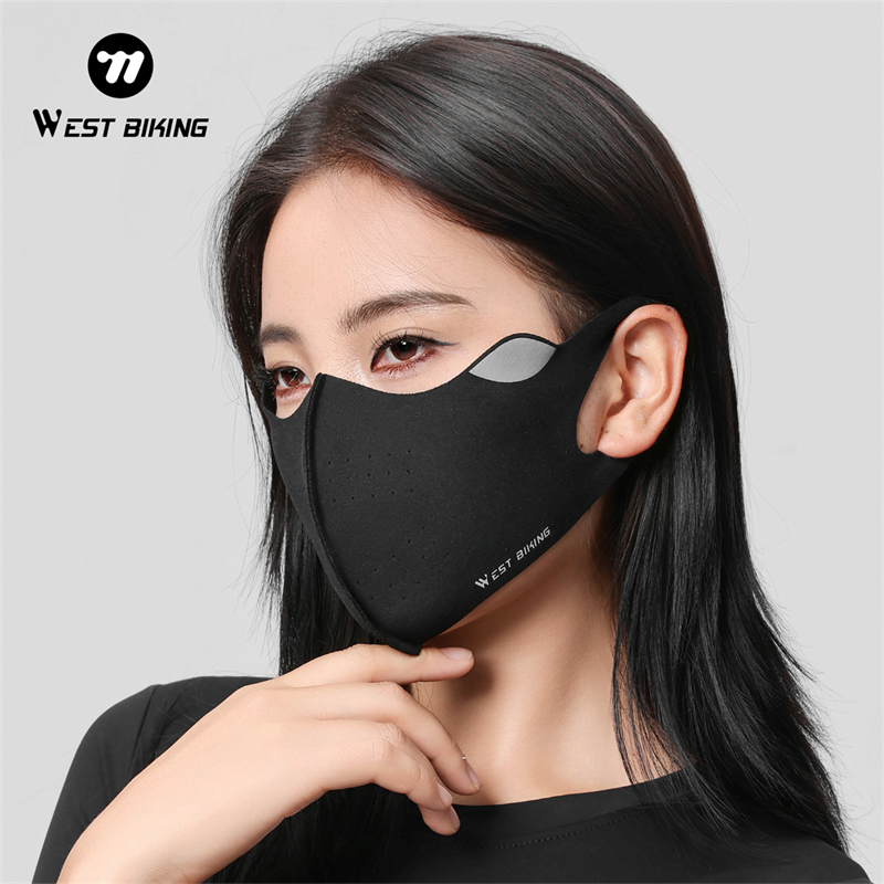 WEST BIKING Winter 3D Sports Windproof Mask Breathable Reflective Cycling Running Outdoor Mask 10A Antibacterial Fabric Hood