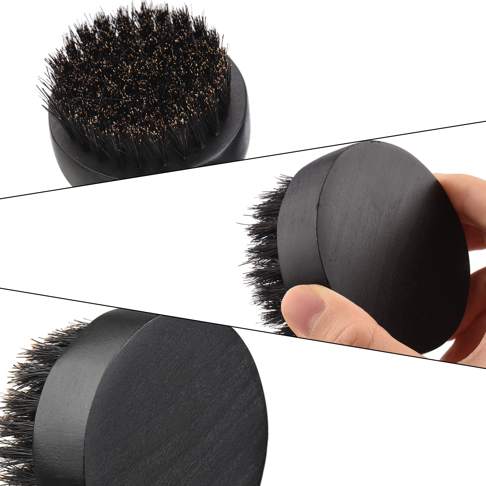 HOT Men's Wood Beard Brush Small Round Beard Comb Brush for Men Beard Grooming Tool with Storage Box Barber Salon Home Use