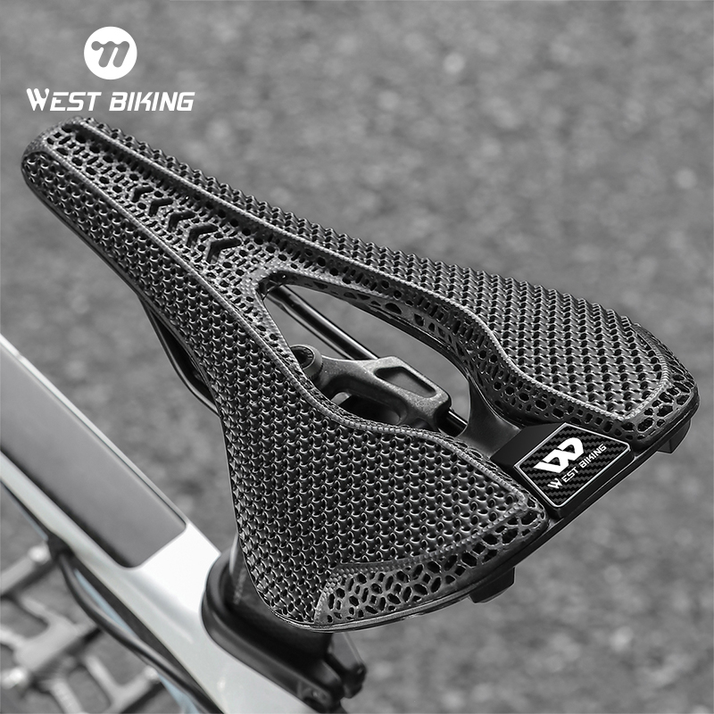 WEST BIKING 3D Printed Bicycle Saddle Hollow Bicycle Honeycomb Cushion Soft Seat for Road MTB Bike Triathlon Cycling Race Seat