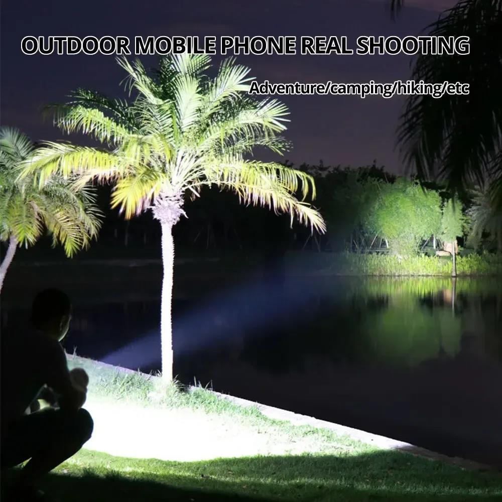 High Power Rechargeable Led Flashlights 7 LED Camping Torch With Cob Side Light Lightweight Outdoor Lighting ABS Material