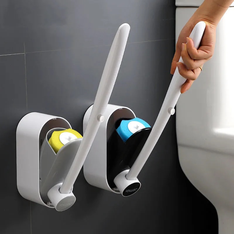 Cleaning Tools Bathroom Disposable Cleaning T et Brush Wall-mounted Long Handle Cleaning Brush with Replacement Brush Head Cleaning Tool