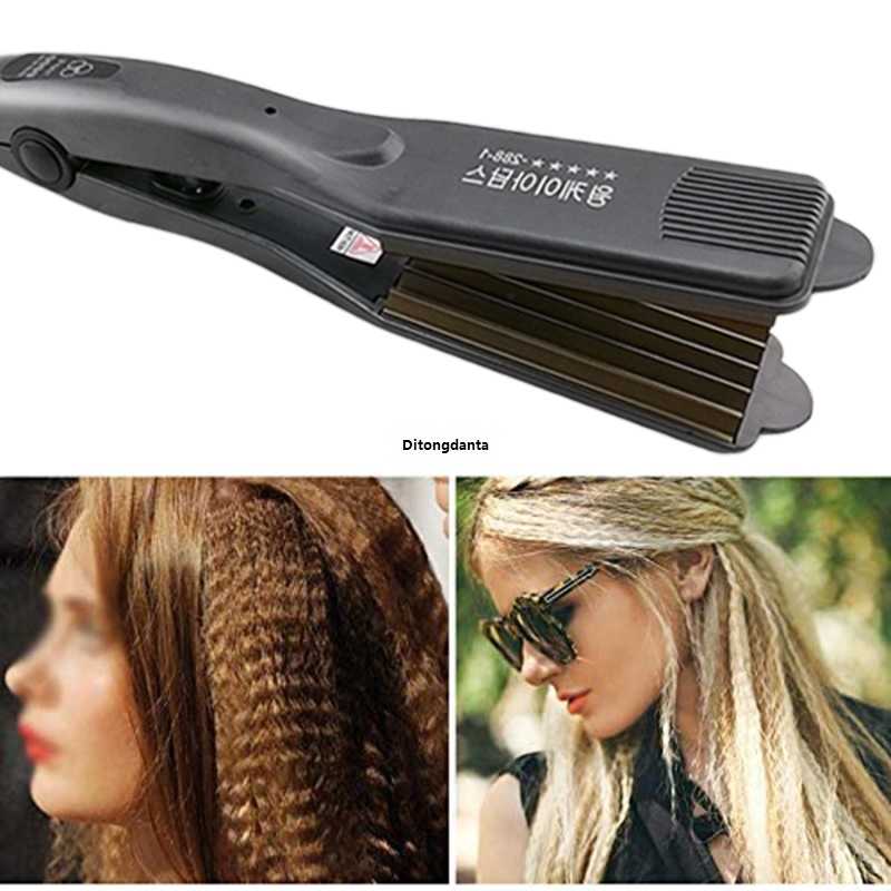 Tool styling wave temperature control with plate professional fluffy curler corrugated wave iron flat iron fast curl