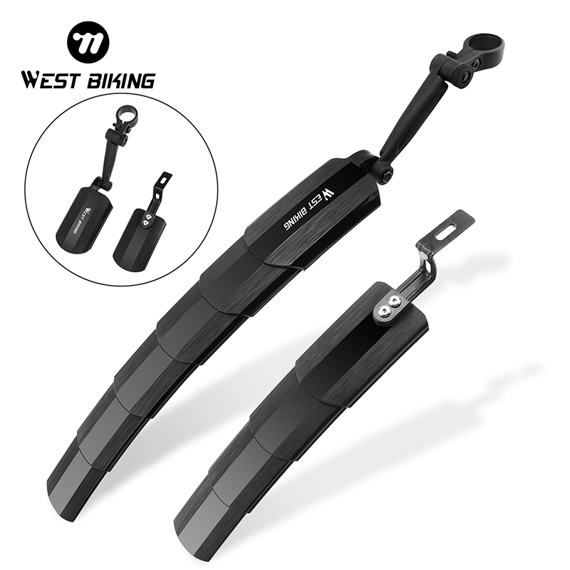 WEST BIKING Universal Retractable Bicycle Fenders 2PCS Bike Front Rear Mud Guard Cycling Wheel Wings Mountain Road Bike Mudguard
