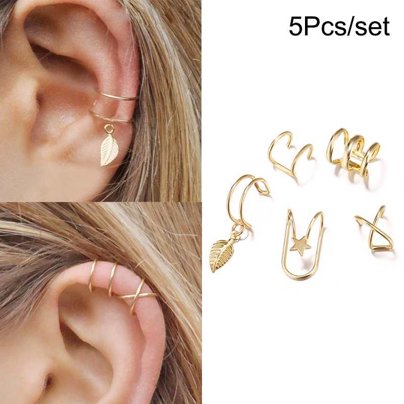 Ear Cuff Clip Earrings Simple C Non-Piercing Ear Ear Clip Set Trend Jewelry Gift New 2026