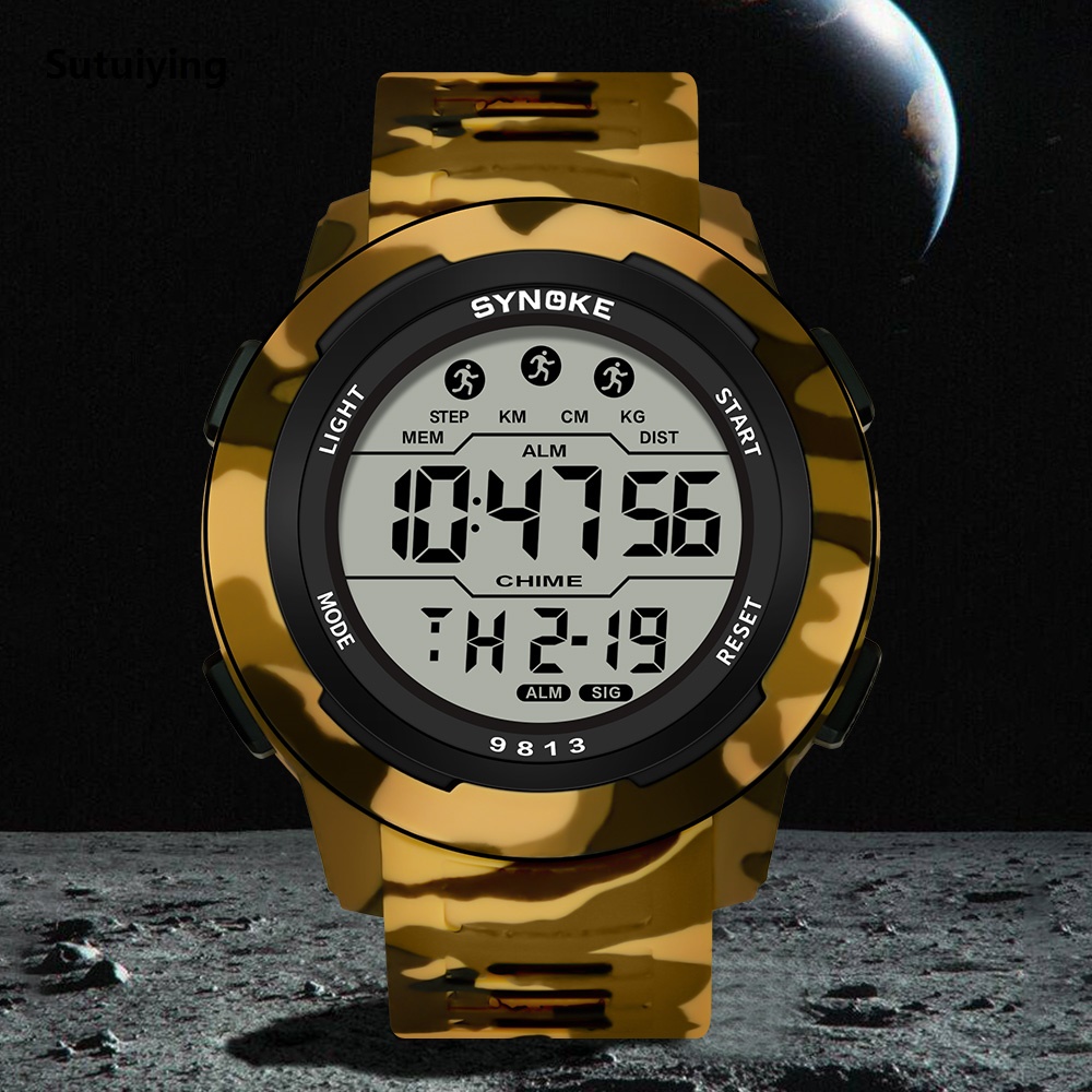 【New design】DISICHEN SYNOKE Men Outdoor Sports Multifunctional Waterproof Large Screen Luxury Display Luminous LED Digital For Men Fashion Retro Watch