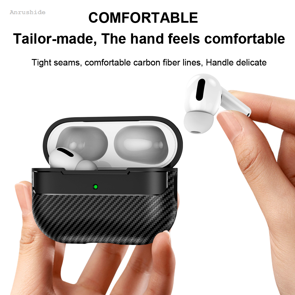 HOT Anrushide Shockproof Wireless Earphones Case for Samsung Galaxy Buds 2025 3 Buds3 Pro Carbon Fiber Texture Shell Silicone Case
