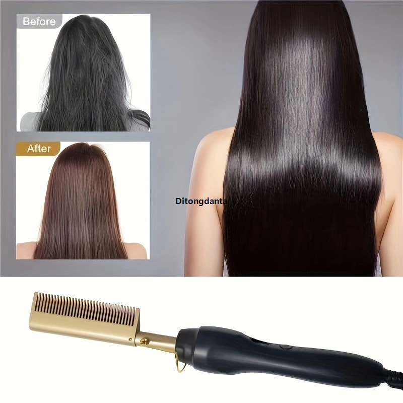 HOT Multi-function comb electric comb 1-in-1 professional 2 small purple heating comb hot comb straightener