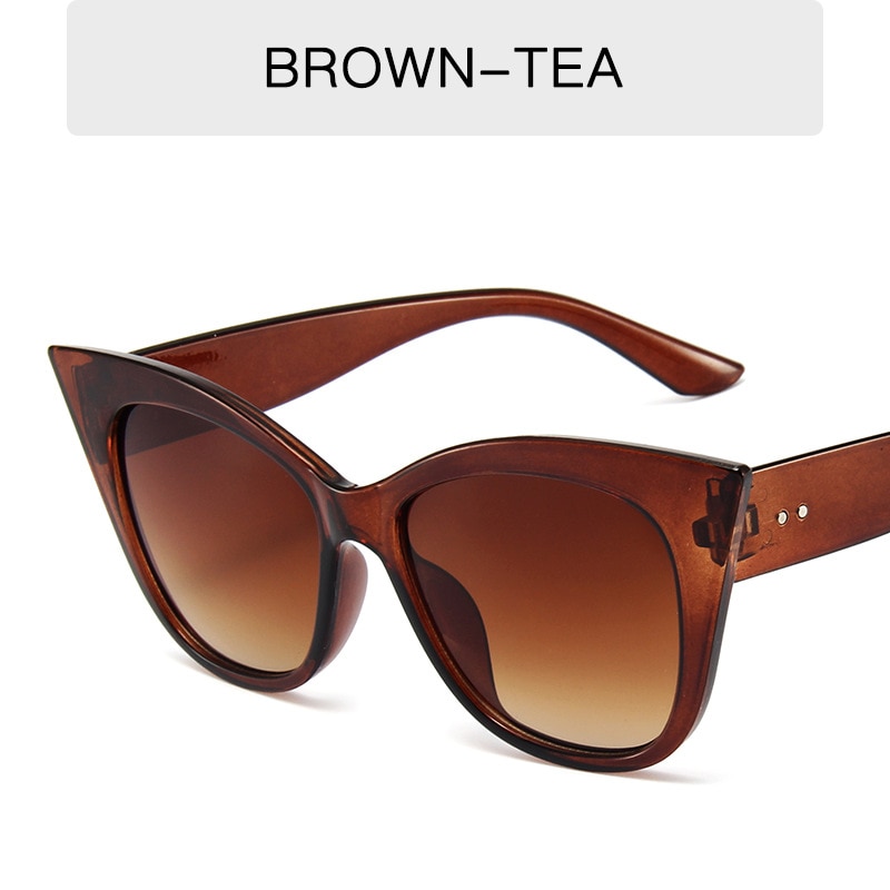 HOT 1pcs New Cat Eye Sunglasses Woman Fashion Big Frame Cat Sun Glasses Female Retro Shades UV400 Black White Color Oculos De Sol