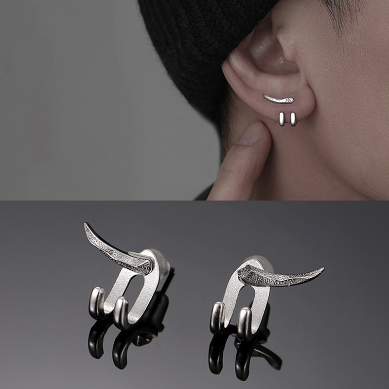 【Seasonal Sale】 New Earring For Men Detachable Dual Purpose Stud Earrings Prong Ear Charms Encounter