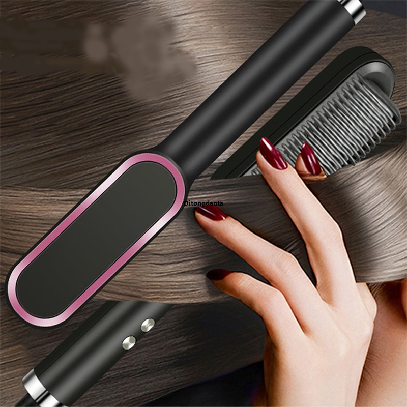 HOT Tool styling heating straight electric 1 hair straight ceramic hot comb 2 in hair brush negative ion fast