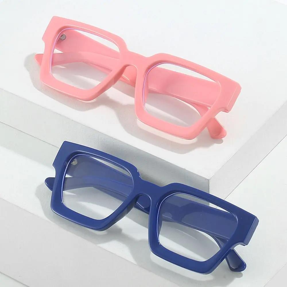 Trendy Ins Anti-blue Light Glasses Vintage Small Square Computer Glasses Men Women Clear Lens Popular Thick Frame Eyewear