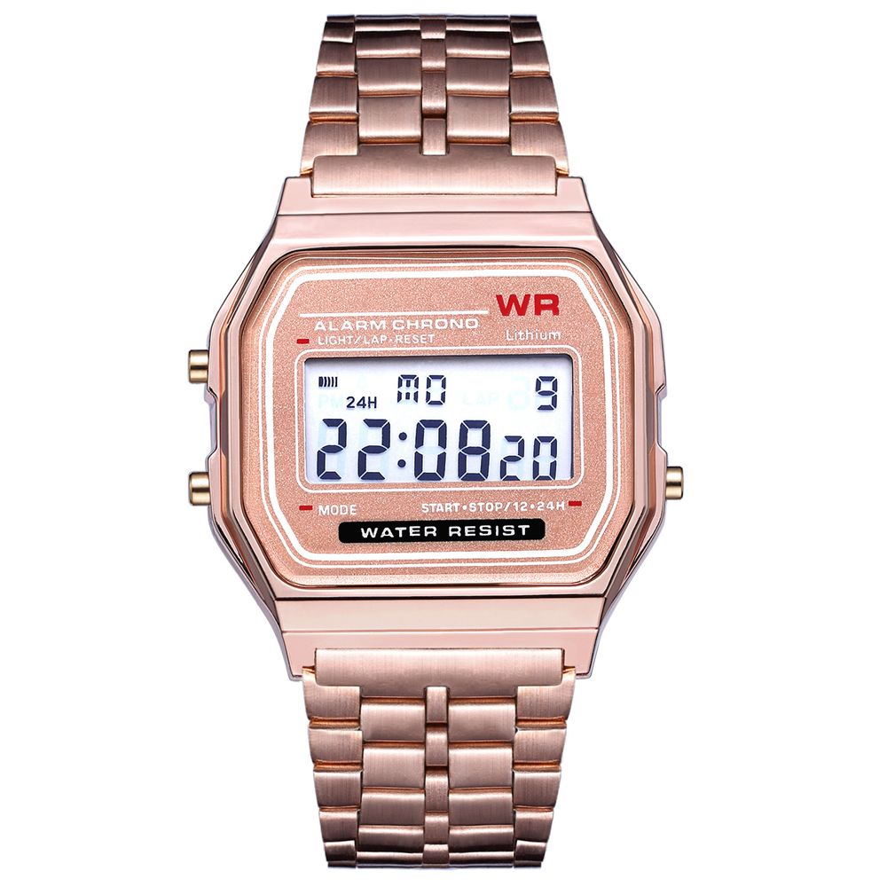 【New Trend】Rose Gold Silver Watches Men Women Electronic Digital Display Retro Style Clock Relogio Masculin Reloj Hombre homme