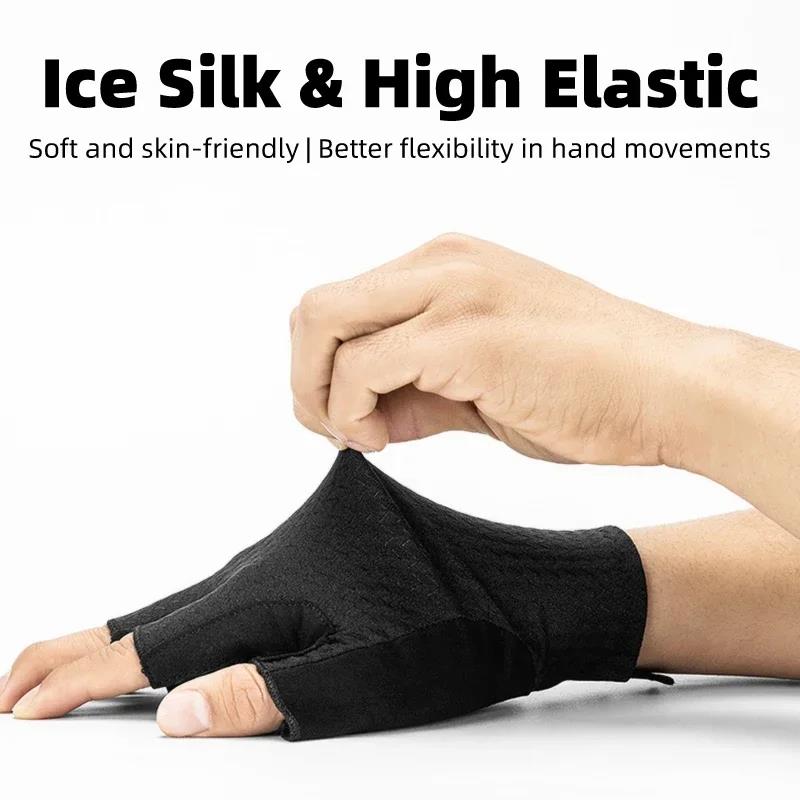 ROCKBROS S099 Cycling Gloves For Men Women Road Bike Bicycle Sponge Pad Half Finger Glove Shockproof L size Grey