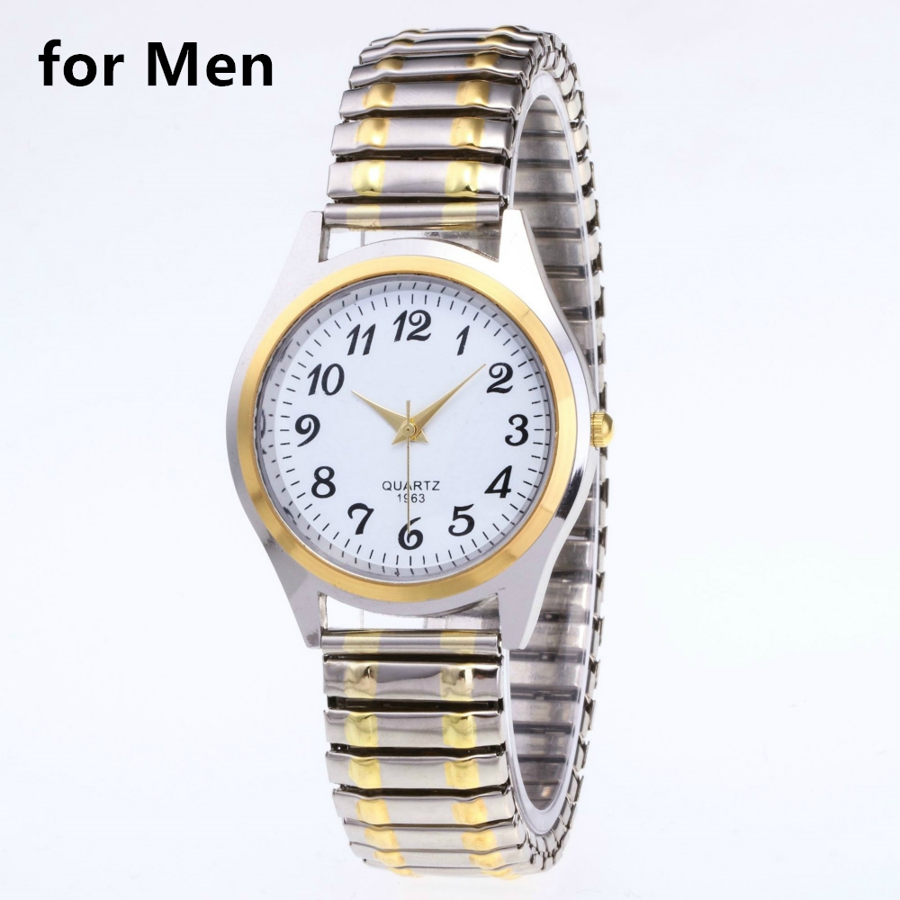 【New arrival】【LKFJ4OSNAX】1PCs Fashion Vintage Business Women Men Elastic Gold Sliver Quartz Watch Tide Lovers Party Gifts Bracelet Watches