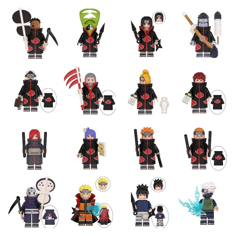 【Popular】Compatible with LEGO Naruto Uchiha Itachi Kakashi Haku Figure Building Blocks Educational Toys for Children