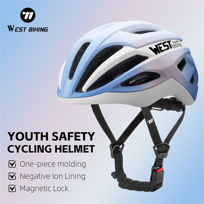 WEST BIKING Kids Safety Bicycle Helmet Integrally-Molded Colorful Skating Helmet with Antibacterial Pads and Magnetic Buckle
