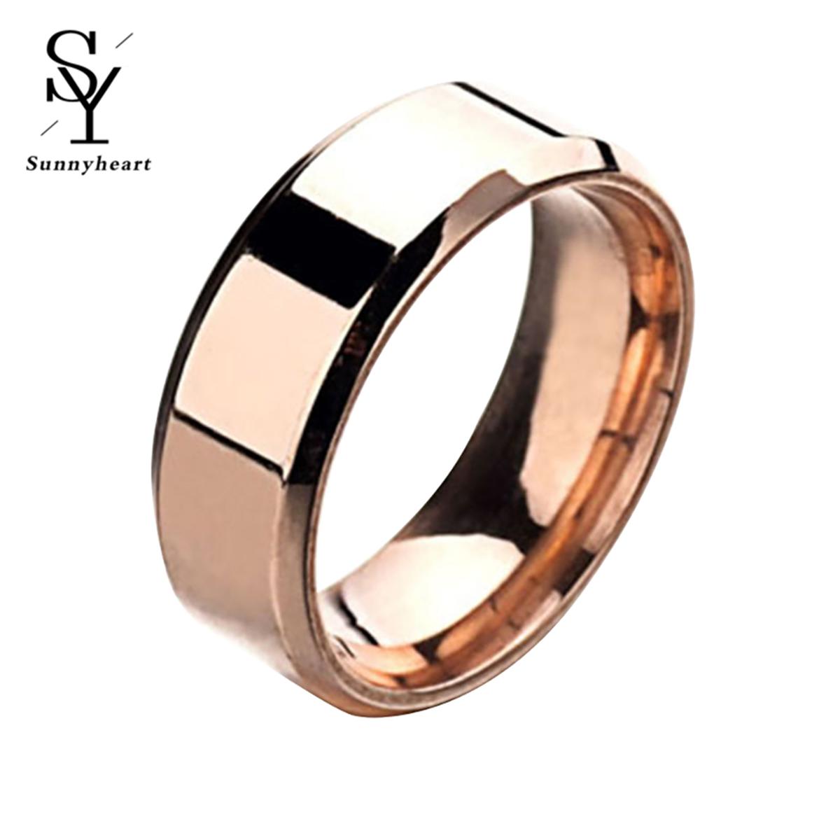 【Stylish】 Sunny 1 Pc Ring Uni Stainless Steel Lightweight Finger Ring for Wedding