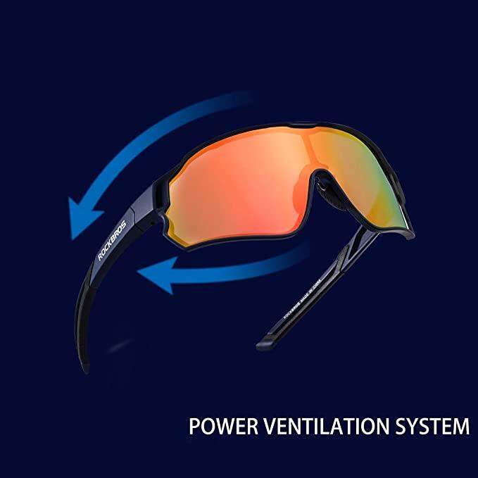 ROCKBROS Polarized Sunglasses for Men Full Rim Cycling Shades Wide Goggles Lightweight Eyewear Bicycle Accessories