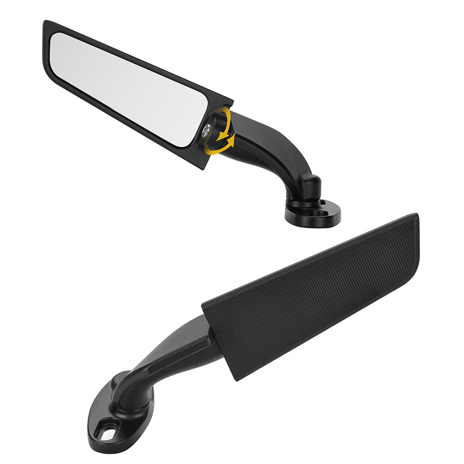 Pair of Motorcycle Modification Universal Wind Wing Rear View Mirrors Adjustable Die-cast Aluminium Alloy Wind Wing Rear View Mirror