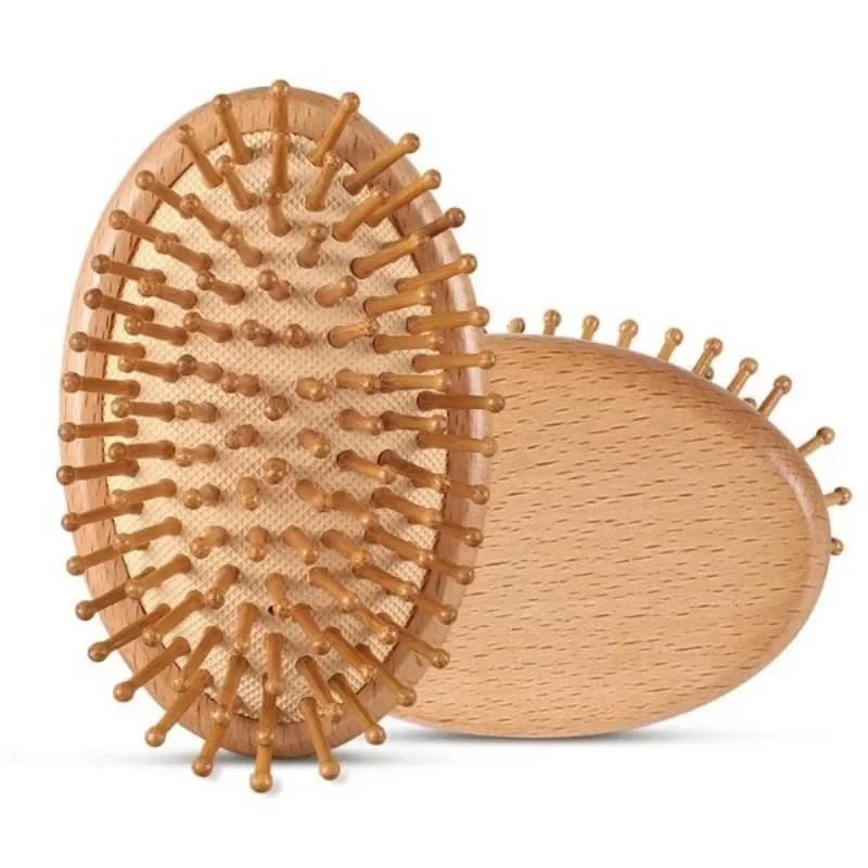 High Quality Hair Comb Bamboo Airbag Massage Comb wooden brush Solid Wood Bamboo Cushion Anti-Static Hair Brush Combs Travel