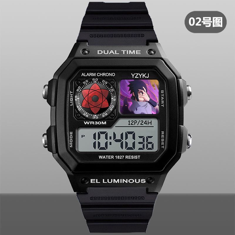 【Discount offer】Naruto Obito Uchiha Sasuke Anime Small Electronic Watch Alarm Night Light