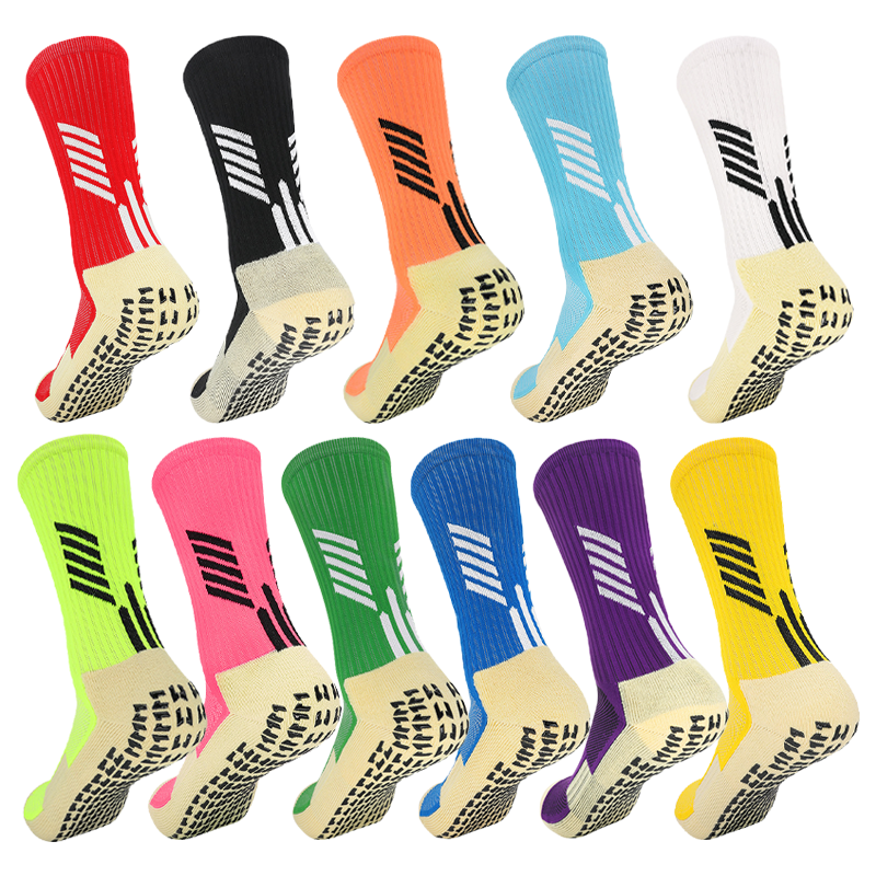 Wenefang for Anti Soccer Socks Slip Football Men Teenage Kid Boys Sport Grips Crew Socks Black White Blue High Quality