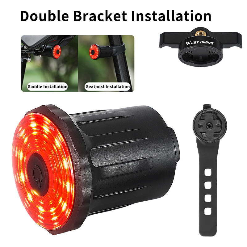 WEST BIKING Customizable Bicycle Rear Number Light Sign Team Cycling Tail Light Type-C Rechargeable LED Lamp Bike Accessories