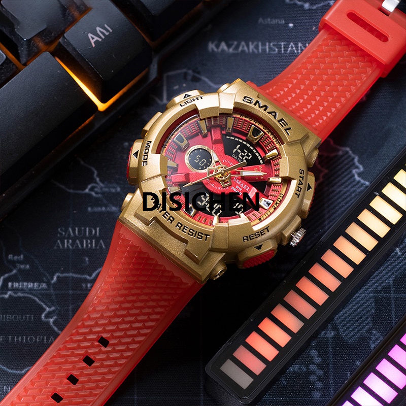 【New design】DISICHEN Sport Watches Waterproof SMAEL New Watch For Men Crystal Watchband Original Stopwatch Shockproof Alarm Clock Male 8006 Quartz Wristwatch