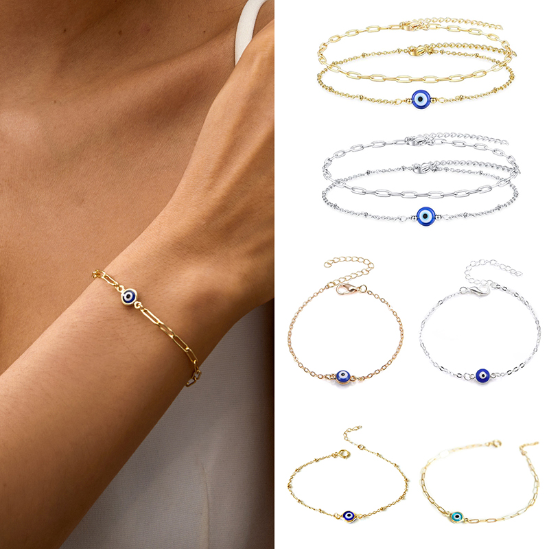 【HOT SALE】 1Pcs Blessed Evil Eye Bracelet For Women Lucky Devil Eye Wristband Gift Jewelry Runrui