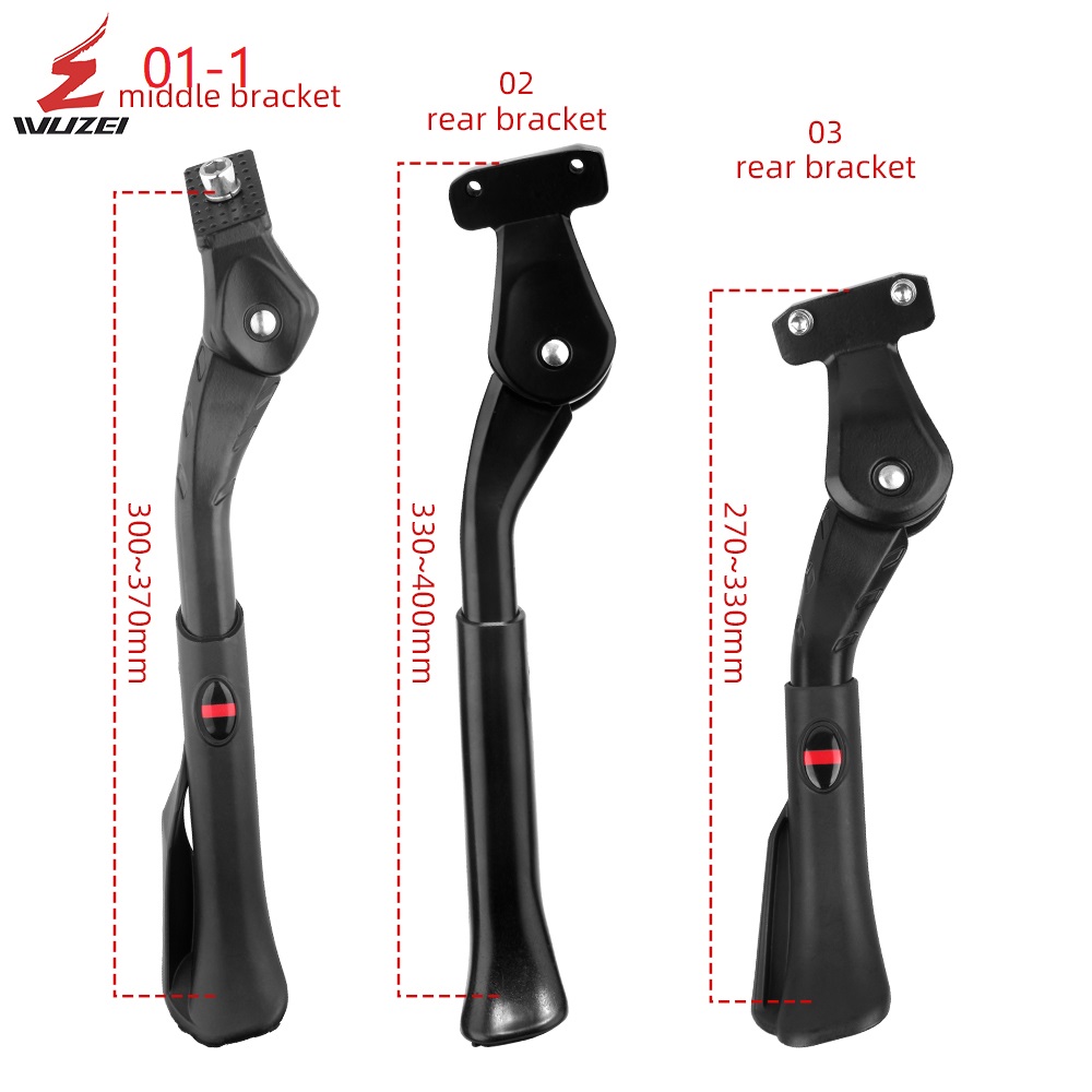 Adjustable Bicycle Kickstand Aluminium Alloy MTB/Snow/Folding Bike/Electric Vehicle Bicycle for 20-29in Rear/Side Foot Support