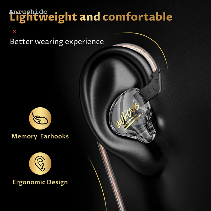 Anrushide KBEAR K01 IEMS for gaming noise cancelling earbuds HIFI immersive bass headphone wired in ear monitor headphones with 3.5mm plug
