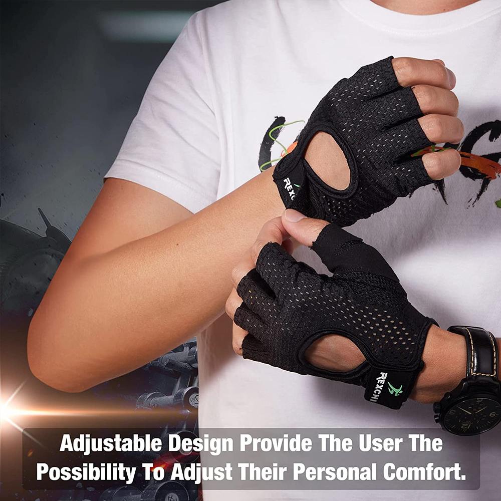 HOT 1Pair Breathable Workout Gloves with Wrist Belt for Gym Fitness Training Exercise Weightlifting, Cycling, Climbing and Rowing