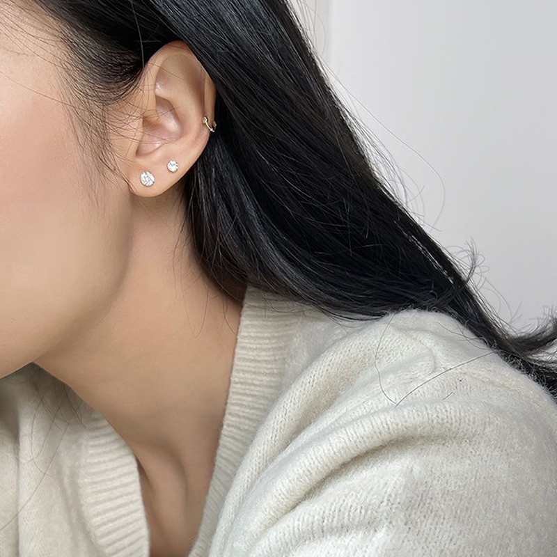 【Storewide Sale】 1Pair 3/4/5mm Zircon Ear Studs Earrings For Women Stainless steel Cartilage Helix Ear Bone Nail Piercing Ear Jewelry Gift