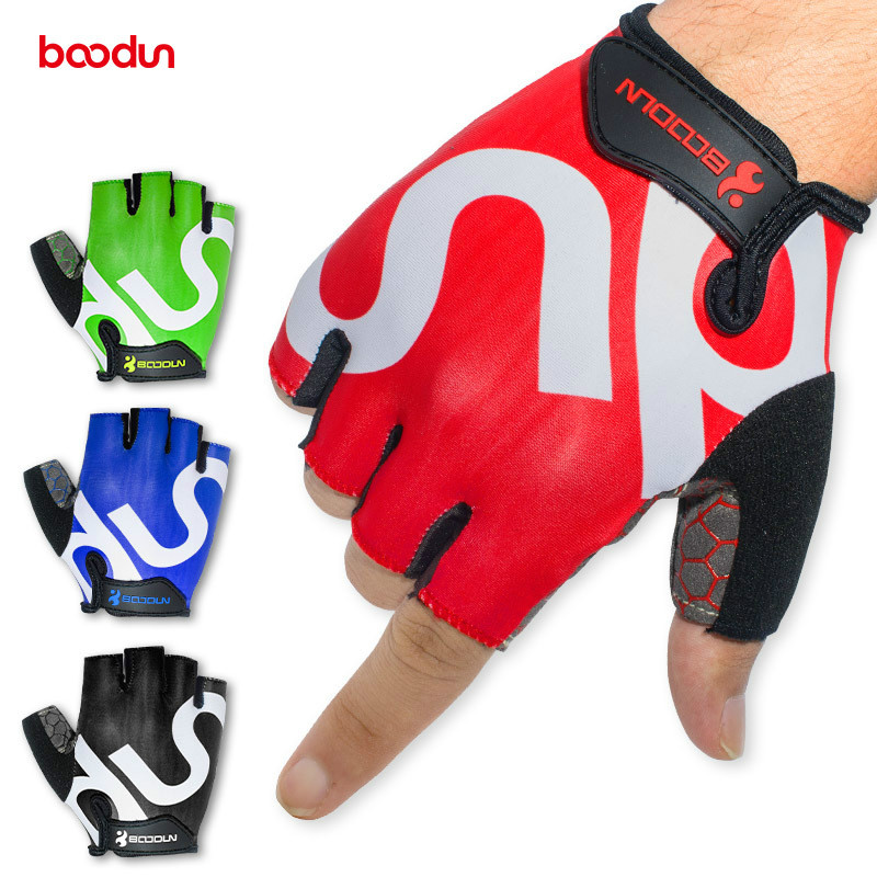 HOT BOODUN New Summer Men Women Fitness Gloves Half Finger Breathable Elastic Anti-skid Training Body Building Musculation Gloves