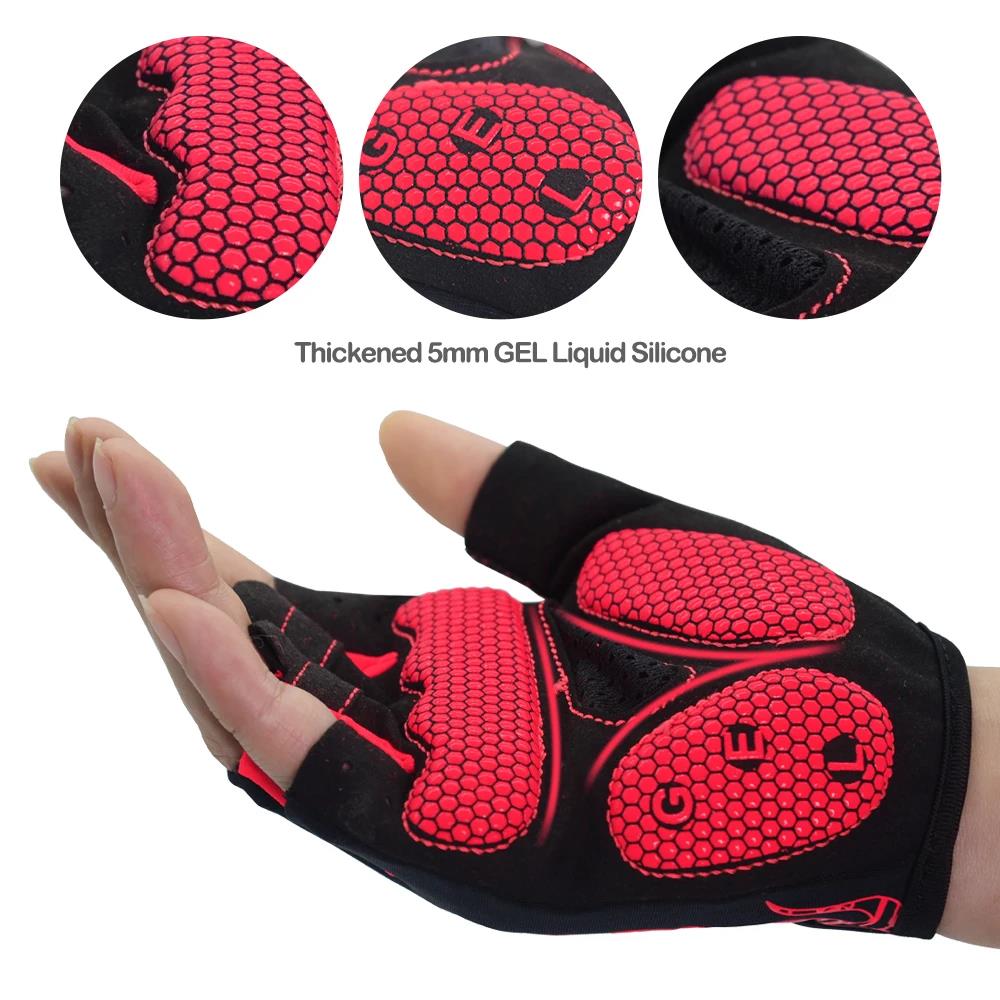 HOT 1Pair Cycling Gloves Biking Gloves for Men Women Half Finger MTB Road Bicycle Gloves - Absorbing Gel Pad Anti-Slip Bike Glove