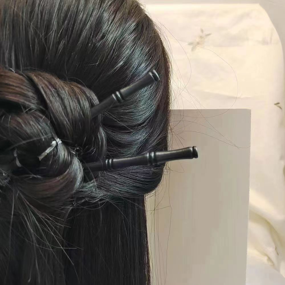 Lazy Hairpin New Chinese Style Cool Bamboo Hairpin Wooden Durable Hair Accessory Ancient Style Hair Tie Hairpin Extended Version