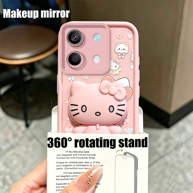 PBZZ Case for poco x6 F6 M6 F7 M7 F8 PRO 4G redmi 13c F8 ULTRA phone casing back cover Softcase shockproof Cover aesthetic with holder cute pink cat for girls JTTYKTM1