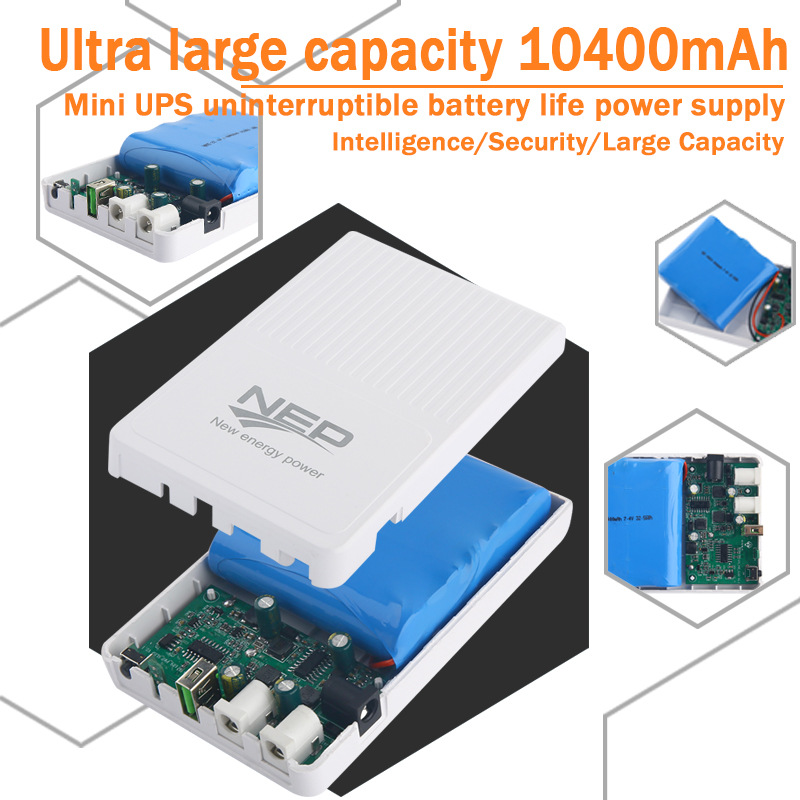8 Hours 12V 9V 5V Uninterruptible Power Supply Waterproof Mini UPS for Surveillance Router Modem Power Outage Backup Energy Storage Power Supply