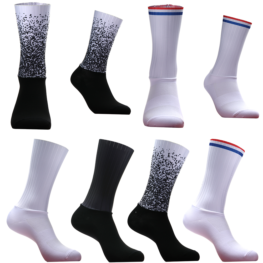 NEW New 2023 Summer Breathable Cycling Socks Men Women Road Bike Anti Slip Silicone Seamless Aero Socks