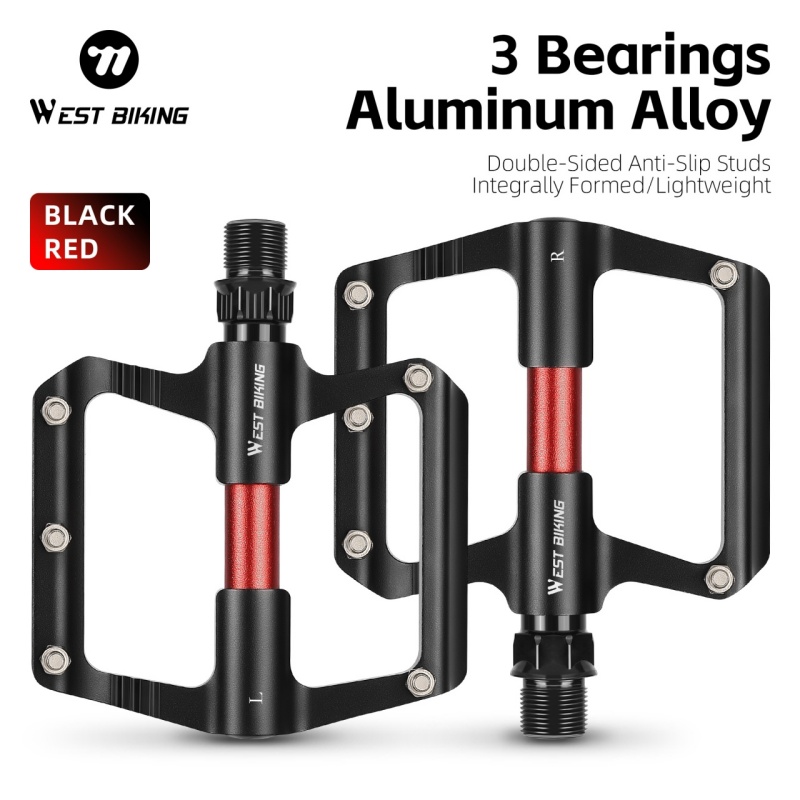 WEST BIKING T700 Carbon Fiber Bicycle Pedals Lightweight Anti-Slip Flat Design with 3 Sealed Bearings for MTB and Road Bikes