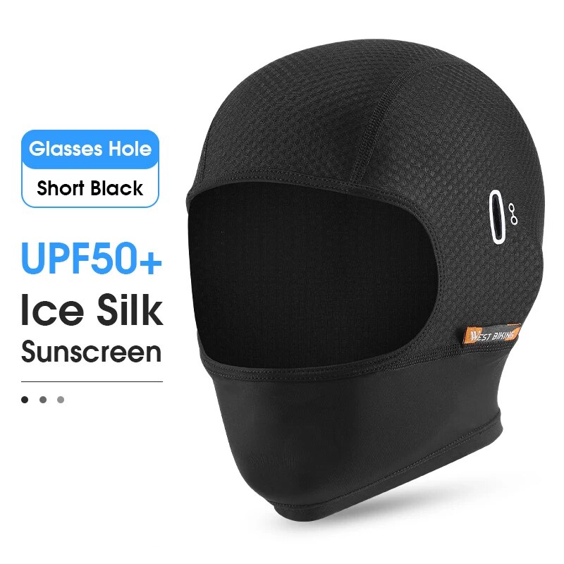 WEST BIKING Summer Cycling Cap Anti-UV Motorcycle Balaclava Ice Silk Sun Protection Sports Headwear Outdoor Bicycle Fishing Hat