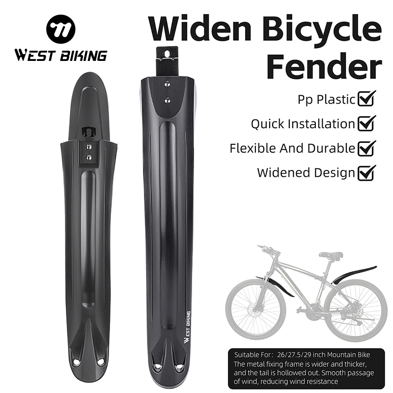 WEST BIKING Bicycle Fender Mudguard Suitable 26/27.5/29 Inch MTB Road Bike Rear Shock Bike Widened Splash Protection Accessory