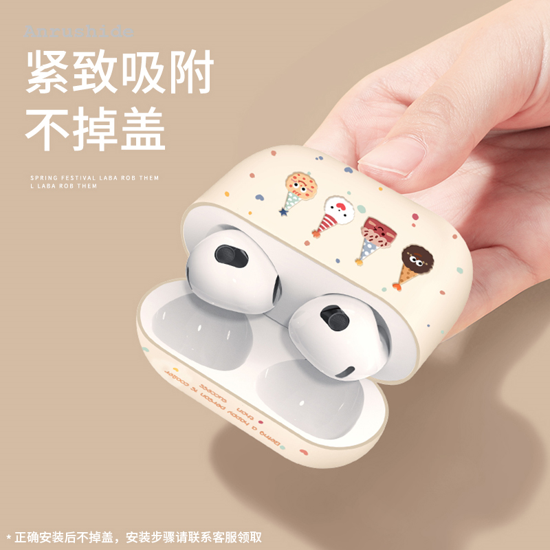 HOT Anrushide Earphone Case For Airpods 4 (2024) Cover Protector Soft Silicone Portable Headphones For Apple Airpods4 Frosted For Airpodspro pro2 3case