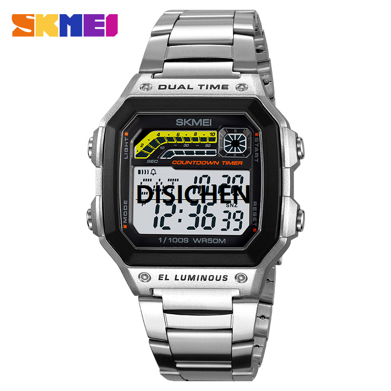 【New Trend】DISICHEN SYNOKE Men Outdoor Sports Multifunctional Waterproof Large Screen Luxury Display Luminous LED Digital For Men Fashion Retro Watch